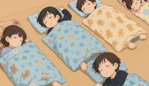 お昼寝|幼稚園（園だより・おたより）などで使えるイラスト無料素材のダウンロード【当サイト作成】