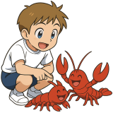 サリガニのイラスト：幼稚園・小学校などで使える無料素材のダウンロード【当サイト作成】